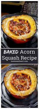 Baked Acorn Squash With Bacon And Brown Sugar Is A Sweet Smokey And Perfect For Fall It S Delicious As A Me Acorn Squash Recipes Squash Recipes Acorn Squash