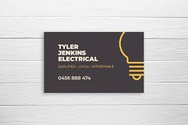 Tweak your design with more elements. Business Card Design Electrician Business Card Online Business Cards Tradesperson Trade Business Card Business Card Design Minimal Printing Business Cards Business Card Design