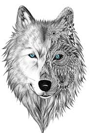 Black And White Wolf Tattoo With Blue Eyes White Wolf Sticker By Whitewolfdesigns86 White Background 3 X3 In 2020 Wolf Spirit Animal Pictures To Paint Wolf Face