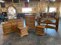 Tall dresser 48 inches height and 30 width 18 depth.desk with hutch 78.5 height 48 width and depth 18.and desk chair included Lexington Recollections Oak 5pc Bedroom Set Auction We Take Bids