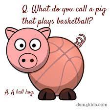 What Do You Call A Pig That Play Basketball Basketball Joke Dsm4kids Com Cute Jokes Kid Friendly Jokes Funny Jokes For Kids