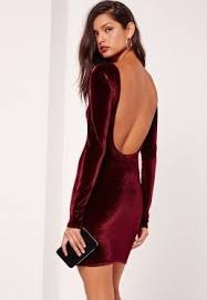 Low Back Velvet Long Sleeve Bodycon Dress Burgundy Bodycon Dress White Long Sleeve Dress Bodycon White Bodycon Dress