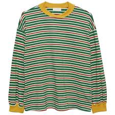 Itgirl Shop Tomboy Stripes Oversized Yellow Green Long Sleeve Sweatshirt Aesthetic Apparel Tumblr Clothes Soft Grunge Aesthetic Clothes Clothes Cool Outfits Grunge aesthetic 2018(how to be tumblr grunge girl) inst:@mayazaya7 music: soft grunge aesthetic clothes