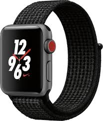 Best Buy Apple Watch Nike Series 3 Gps Cellular 38mm Space Gray Aluminum Case With Black Pure Platinum Nike Sport Loop Space Gray Aluminum Mql82ll A Apple Watch Apple Watch Nike Buy