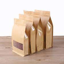 Paper cookie bags / paper sandwich bags. Flat Bottom Standing Kraft Paper Bag Window Zip Lock Heat Seal Food Grade Pouch Ebay