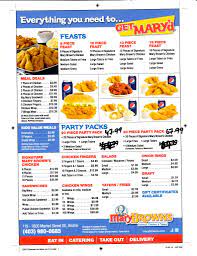 Mary Brown S Famous Chicken Taters Menu