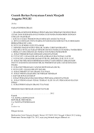 Sedangkan margin garis tepi dengan ukuran sebagai berikut : Doc Contoh Berkas Pernyataan Untuk Menjadi Anggota Polri Farid Baharudin Academia Edu
