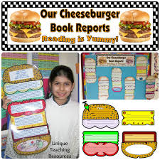 Cheeseburger Book Report Project Templates Printable Worksheets And Rubric Book Report Projects Book Report First Grade Books