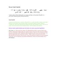 Sujud tilawah adalah sujud yang dilakukan ketika seorang membaca ayat sajdah. Bacaan Sujud Sajadah