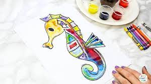 Watercolor animals clipart, woodland, forest, flowers, kids, cute, nursery art, nature, realistic, friends. Ocean Animal Watercolor Painting For Kids Arty Crafty Kids