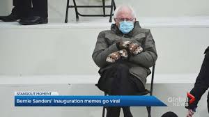 Bernie sanders with a steel chair. Bernie Sanders With Mittens Is The First Meme Of The Biden Era National Globalnews Ca