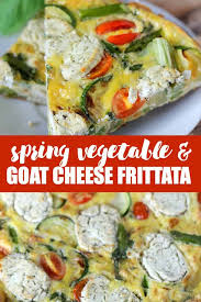 Spring Vegetable Goat Cheese Frittata Recipe In 2020 Goat Cheese Frittata Cheese Frittata Spring Vegetables