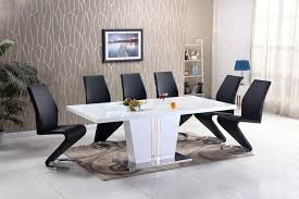 Toscana White High Gloss Glass Dining Table Set And 6 Leather Chairs Glass Dining Table Glass Dining Table Set Dining Table Setting