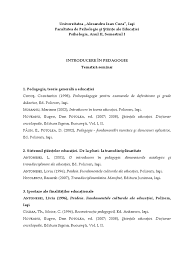 Universitatea alexandru ioan cuza din iaşi. 118943960 Tematica Introducere In Pedagogie Pdf