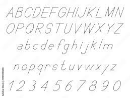 In this article, you will learn a list of common words that have 4 letters in english with esl pictures to help . Latin Alphabet Letters Italic Font Set With Set Of Numbers 1 2 3 4 5 6 7 8 9 0 Outlined Black Isolated On White Background Vector Illustration Stock Vector Adobe Stock