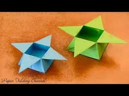 Tuto Origami Boite En Forme D Etoile Youtube Origami Star Box Origami Box Tissue Paper Crafts