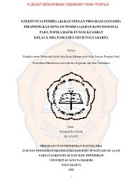 We did not find results for: Efektivitas Pembelajaran Dengan Program Geogebra Dibandingkan Dengan Pembelajaran Konvensional Pada Topik Grafik Fungsi Kuadrat Kelas X Sma Pangudi Luhur Yogyakarta