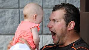NFL players and their kids at training camp