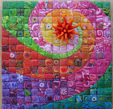 Swirly Mosaic Art Clay Wall Hanging Polymer Clay Art