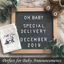 Felt Letter Board 10x10 Baby Announcement Board With Letters Baby Announcement Sign Office Decorations Cute Office Supplies Fox Baby Shower Decorations Gray Office Supply Word Board With Letters Buy Online At