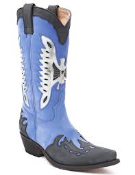 Reißverschluss an der seite zum besseren einstieg. Sancho Boots Ocean Blue Westernstiefel Blau