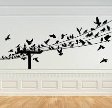 Birds On A Wire Wall Art Birds On Power Lines Vinyl Wall Art Decal By Vinylwallaccents Decal Wall Art Vinyl Wall Art Decals Vinyl Wall Art