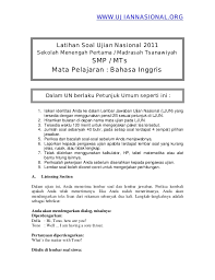 For along time language teachers tend to ignore teaching listening. Encribd Com Prediksi Soal Inggris Un Smp 2012