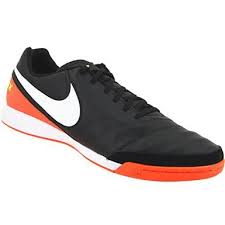 Nike Tiempo Genio 2 Leather Indoor Soccer Shoes Mens Black White Orange Genio Botines