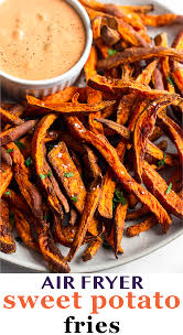 Air Fryer Sweet Potato Fries Recipe In 2020 Air Fryer Sweet Potato Fries Crispy Sweet Potato Fries Homemade Sweet Potato Fries