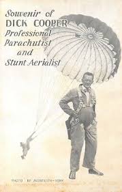 HARRISBURG, PA, DICK COOPER PARACHUTIST & STUNT AERIALIST ADV PC c 1907-14 