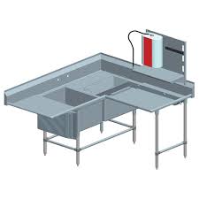 commercial corner compartment prep sink