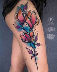 40 Graphic Watercolor Tattoos By Vika Kiwi Tattooadore Magnolia Tattoo Abstract Flower Tattoos Hip Tattoo