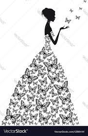vector image of butterfly woman vector image includes black face pattern hair amp drawing illustrato butterfly drawing sillouette art free cricut images