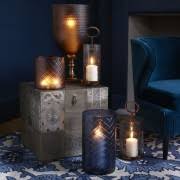 Large deer antler hunting lodge rustic hurricane candle holder. Lanterns Hurricanes Yorkshire Uk United Furnishings