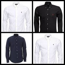 Black And White Long Sleeve Polo Ralph Lauren Polo Men S Shirt Slim Fit Long Sleeve Black White Navy Formal Shirts For Men Mens Shirts Polo Ralph Lauren Mens