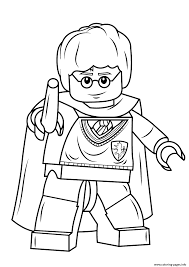 Print Lego Harry Potter With Wand Coloring Pages Harry Potter