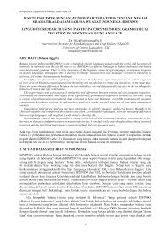 Check spelling or type a new query. Pdf Riset Linguistik Dengan Metode Partisipatoris Tentang Negasi Gramatikal Dalam Bahasa Isyarat Indonesia Bisindo Linguistic Research Using Participatory Methods Grammatical Negation In Indonesian Sign Language Bisindo Conference Paper