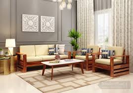 Plush sofa design for a living room makeover. Buy Winster Wooden Sofa Set Honey Finish Online In India Wooden Street