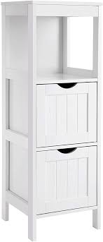 Maybe you would like to learn more about one of these? Amazon Com Vasagle Floor Cabinet Multifunctional Bathroom Storage Organizer Rack Stand 2 Drawers White Home Kitchen