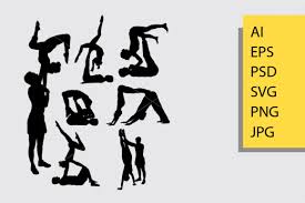 Download Couple Yoga Sport Silhouette Graphic By Cove703 Creative Fabrica PSD Mockup Templates