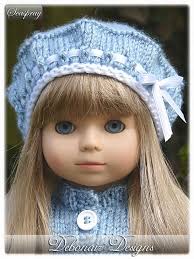 Eyelet Beret Knitting Pattern for 18" Dolls: American Girl, Gotz (PDF  Pattern)