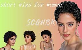 Amazon.com : SCGHBK Short Curly Human Hair Wigs Brazilian Virgin Hair Wigs  Afro Kinky Curly Wig for Black Women 150% Density Pixie Cut Curly Wigs :  Beauty & Personal Care
