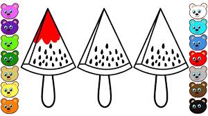 The coloring page is printable and can be used in the classroom or at home. Watermelon Popsicle Coloring Page And Drawing Youtube