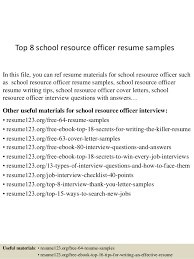 school resource officer resume samples