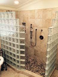 Glass block showers with doors work better in smaller areas or where you want to create a closed space, such as in a steam room. Curved Glass Block Shower With Thinner Glass Blocks And A Ready For Tile Base Klassisch Modern Badezimmer San Francisco Von Innovate Building Solutions Houzz