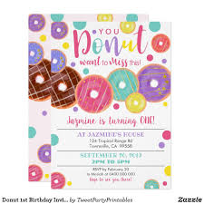 Donut 1st Birthday Invitation Donut Miss It Invitation Zazzle Com In 2020 1st Birthday Invitations Printable Birthday Invitations Birthday Invitations