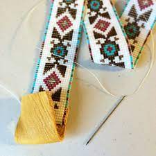 Diane Kidman On Instagram Putting The Finishing Touches On A Hatband Wristparty Armswag Armbling Armcan Bead Loom Patterns Beaded Hat Bands Bead Leather