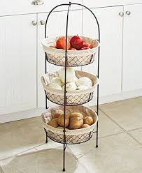 4.8 out of 5 stars. Learn How To Re Purpose A Hanging Basket Into A 3 Tiered Basket Stand With A Few Hardwar Rustic Kitchen Storage Diy Vegetable Storage Kitchen Vegetable Storage