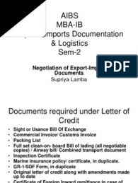 Claims for document reconstruction insurance must be supported by a statement of expense incurred in reconstruction. Negotiation Of Export Import Documents Bill Of Lading Invoice