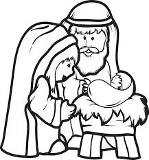 Printable Mary Joseph Baby Jesus Coloring Page For Kids Jesus Coloring Pages Nativity Coloring Nativity Coloring Pages